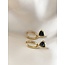 'Kiki' earrings black gold - stainless steel