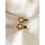 'Karma' Earrings Green Gold - Stainless Steel