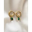 'Karma' Earrings Green Gold - Stainless Steel