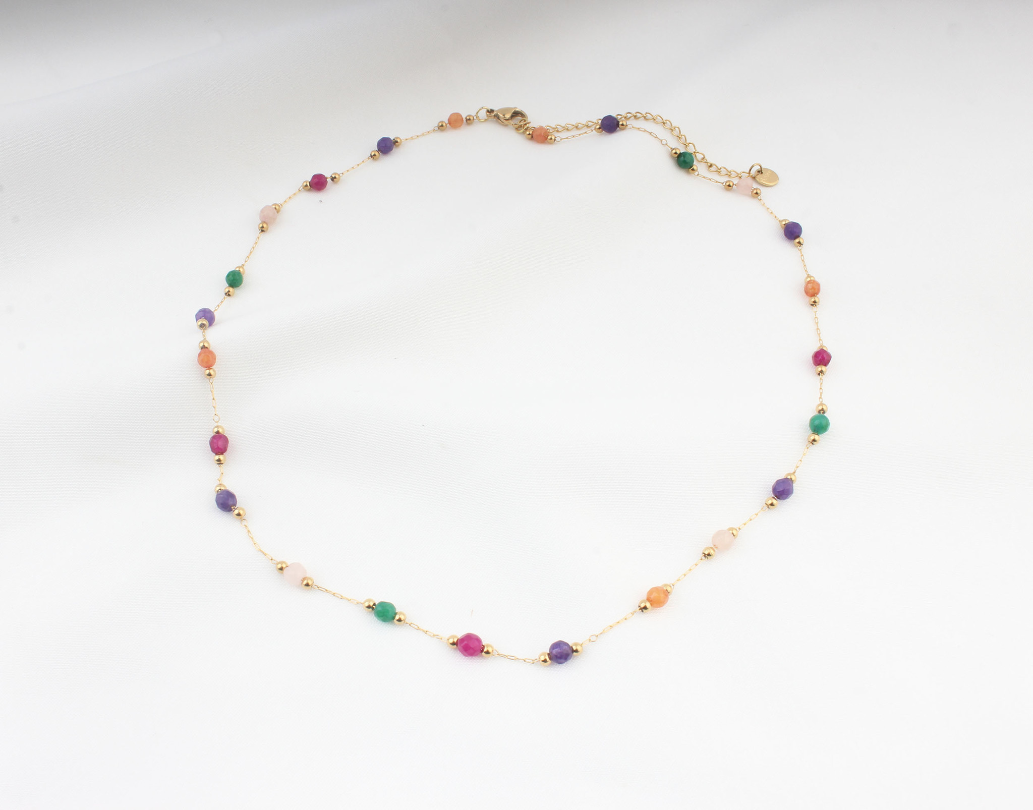 'Sophia' Necklace Natural Stones Green Stainless Steel Notbranded