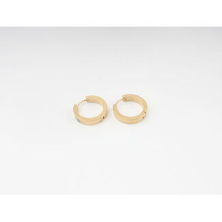 Thick Round Earrings 1.8 cm gold - stainless steel