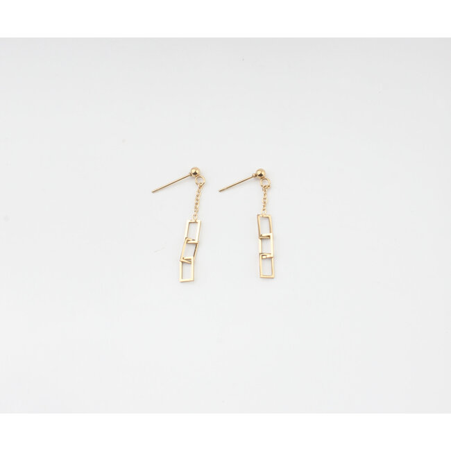 Boucles d'oreilles 'Babette' or - acier inoxydable