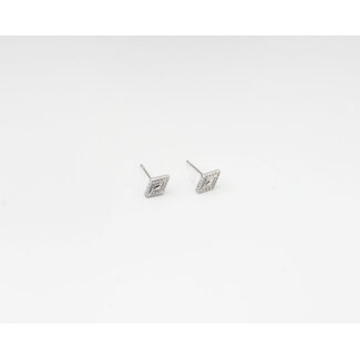 Boucles d'Oreilles Tiges Triangle Argent - Acier Inoxydable