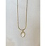 Collier petite pierre naturelle 'Danae' Blanc - acier inoxydable