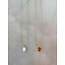 Collier petite pierre naturelle 'Danae' Blanc - acier inoxydable