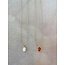 'Danae' small natural stone necklace White - stainless steel