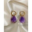 'Lieze' Purple Natural Stone Gold - Stainless Steel