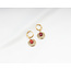 'Solenge' red stone earrings gold - stainless steel