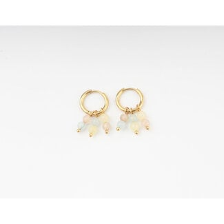 Pastel Natural Stone Earrings Gold - Stainless steel