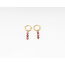 'Fara' earrings old pink natural stone - stainless steel