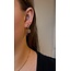 Boucles d'oreilles rondes Rhodonite Pierre Naturelle - acier inoxydable