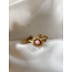 'Alice' ring pink natural stone - stainless steel (adjustable)