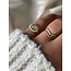 'Jolie' ring Green Natural Stone - stainless steel (adjustable)