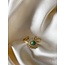 'Sunny' ring green natural stone - stainless steel (countable)