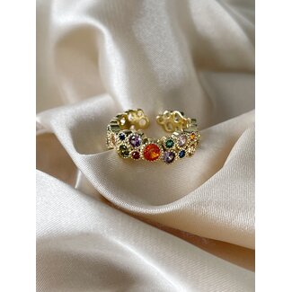 'Davide' ring mulitolcor - gold plated