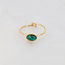 Bague petite Pierre naturelle Malachite - Acier inoxydable (ajustable)