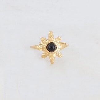 'Black Star' Ring gold - stainless steel (verstelbaar)