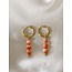 Pendientes de coral Oro - Acero inoxidable