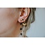 Boucles d'Oreilles Clous Point Bleu Or - acier inoxydable