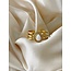 Menthe 'Ring' Gold White Natural Stone - Acciaio senza sosta (regolabile)