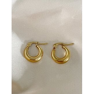 Boucles d'oreilles 'Dolce' dorées 1,2 CM acier inoxydable