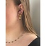 Boucles d'oreilles feuille de pierre noire - acier inoxydable