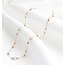 Collier 'Sophia' Pierres Naturelles Blanc - Acier Inoxydable