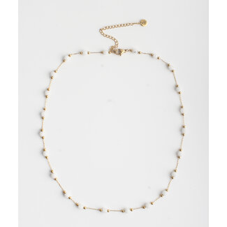 Collier 'Sophia' Pierres Naturelles Blanc - Acier Inoxydable