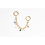 DOUBLE BOUCLE D'OREILLE 'KARI' MULTICOLORE - ACIER INOXYDABLE (1 PCS)