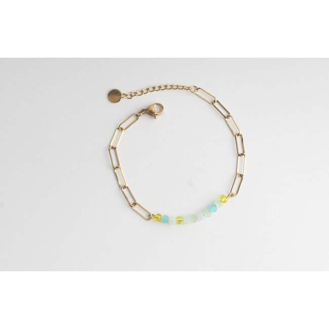 Pastel Beads Bracleet Gold - stainless steel