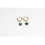 Green Emanel Heart Earrings Gold - stainless steel