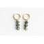 Boucles d'oreilles 'Yvette' Rocky Green or - acier inoxydable