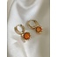 'Tara' earrings gold & orange - stainless steel