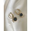 'Tara' earrings gold & black - stainless steel