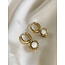 Boucles d'oreilles 'Tara' or & blanc - acier inoxydable