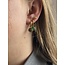 'Yovi' Earrings Gold & Green - stainless steel