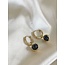 'Yovi' Earrings Gold & Black  - stainless steel