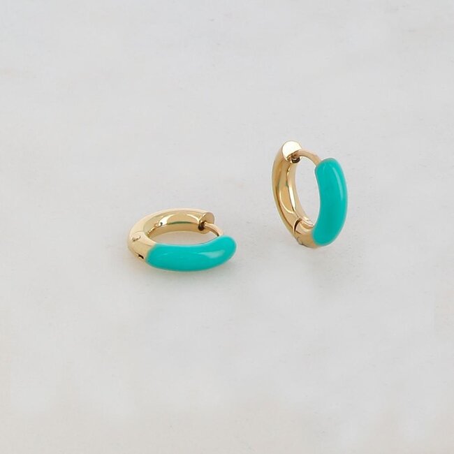 Boucles d'oreilles 'Happy times' Turquoise - acier inoxydable