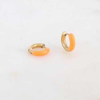 Boucles d'oreilles 'Happy times' Orange clair - acier inoxydable