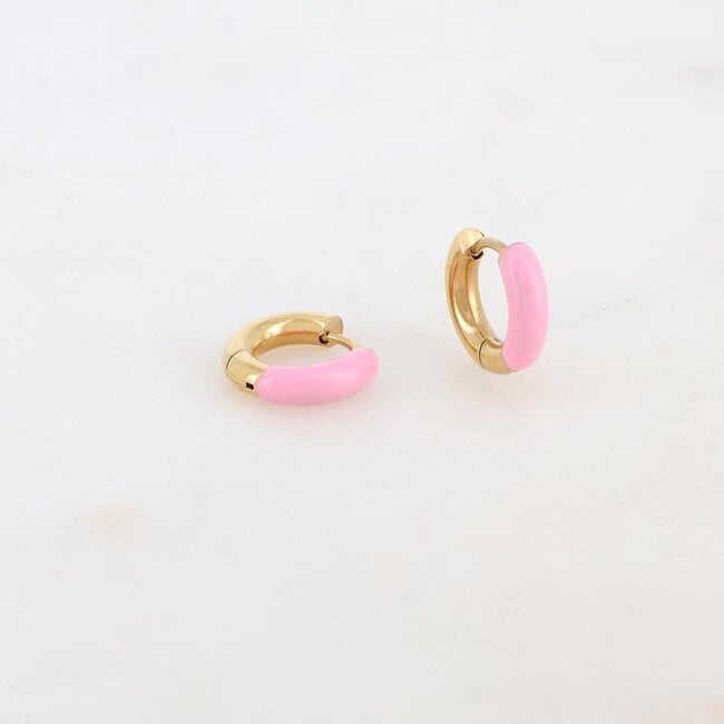 'Happy times' earrings Light Pink - stainless steel