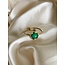 'Demira' ring gold & green - stainless steel (verstelbaar)
