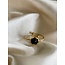 'Demira' ring gold & black - stainless steel (adjustable)