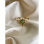 'Chasing the sun' ring gold & green - stainless steel (verstelbaar)