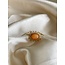 Jolie 'anillo naranja Piedra natural - acero inoxidable (ajustable)