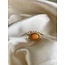 'Jolie' ring Orange Natural Stone - stainless steel (adjustable)