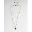 Collier 'Jasmine' or & pierre naturelle verte - acier inoxydable