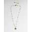 'Jasmijn' gold & green natural stone  necklace - stainless steel