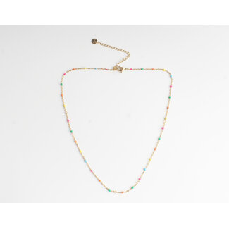 Collier Dot Multicolore Doré - acier inoxydable