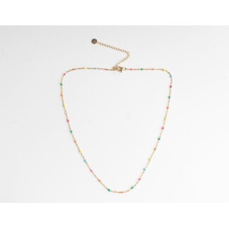 Multicolor Dot Necklace Gold - stainless steel