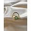 'LUCIA' TURQUOISE STONE RING GOLD- STAINLESS STEEL (ADJUSTABLE)